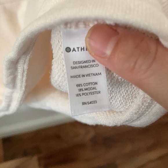 Athleta Pullover Tie Waist Cream Sweatshirt.‎ XS - Picture 5 of 11